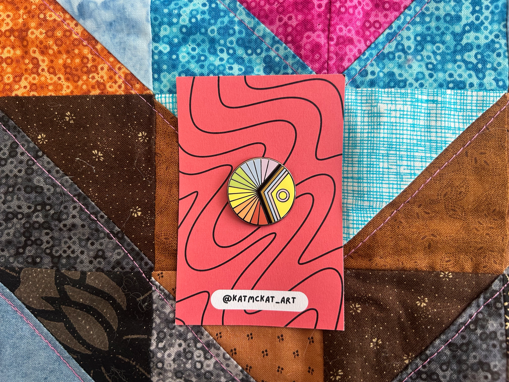 Queer progressive flag enamel pin