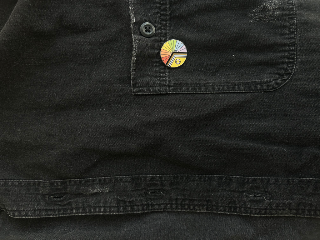 Queer progressive flag enamel pin
